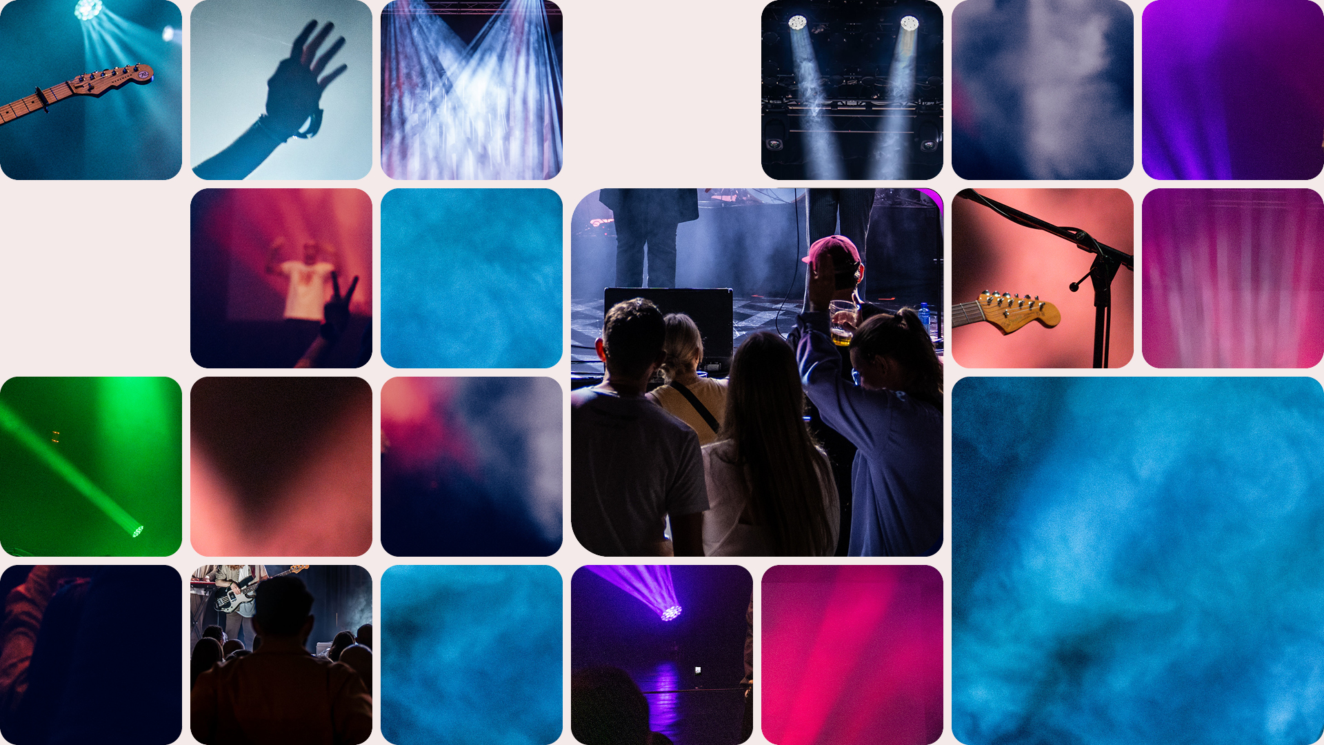 Collage av klubbkonserter